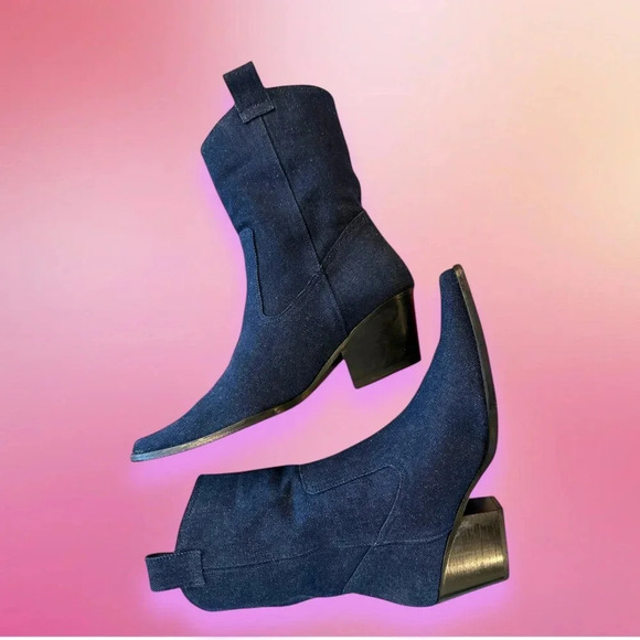 Staud Women’s Denim June Boots Size US 8 - Picture 1 of 16